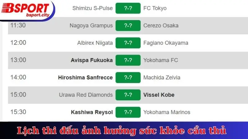 Lịch thi đấu ảnh hưởng sức khỏe cầu thủ